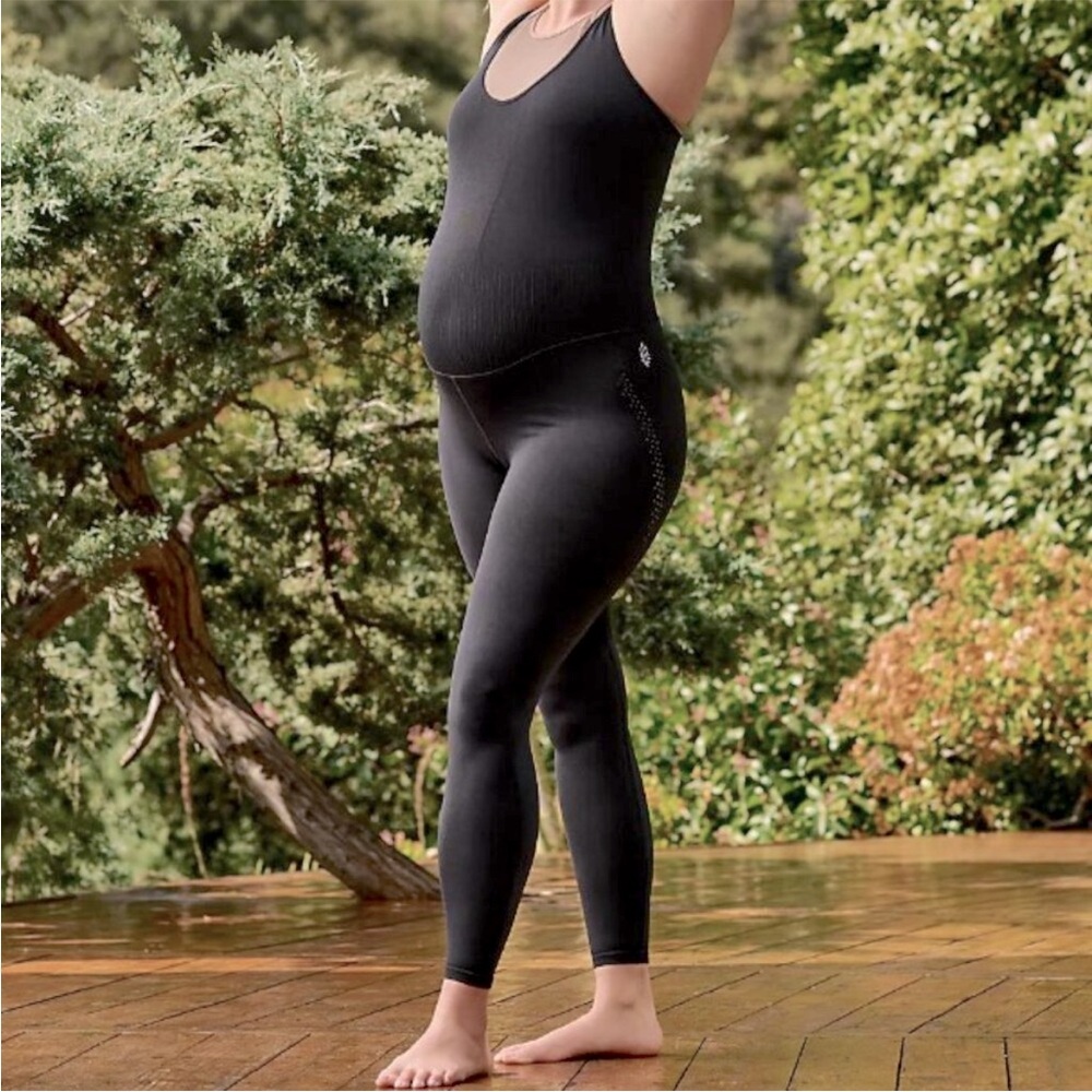 Free People FP Movement x Hatch Good Karma Maternity Onesie Obsidian $128 - Picture 4 of 13